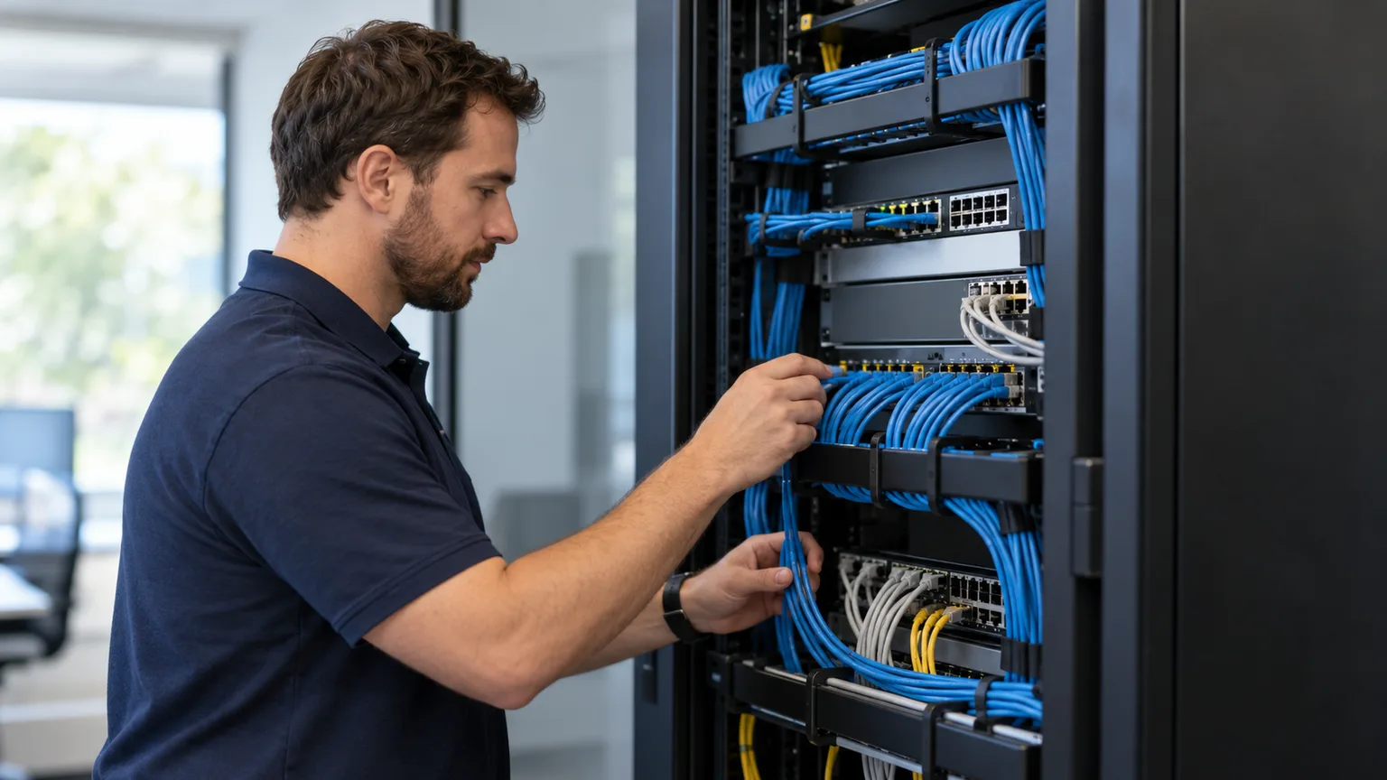 Network & Infrastructure: illustrative business technology scene